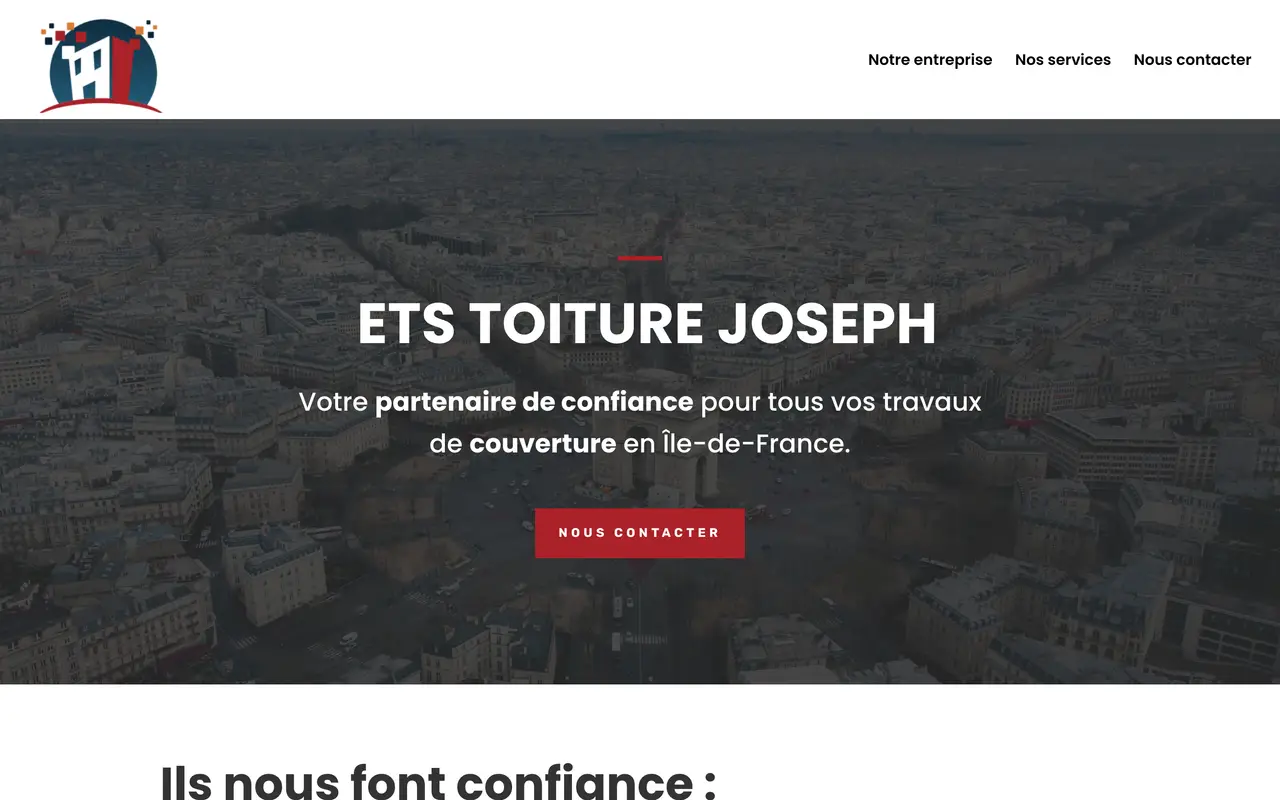 Le site d’ETS Toiture Joseph, couverture et zinguerie, Mantes-la-Jolie, réalisé par Odratta