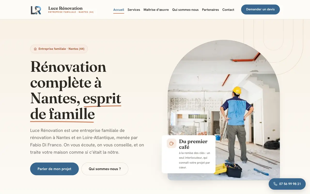 Le site de Luce Rénovation, rénovation tous corps d’état, Nantes et Loire-Atlantique (44), réalisé par Odratta